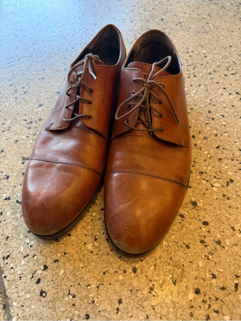 Cole Haan Classic Men's Tan Leather Cap-Toe Dress Shoes